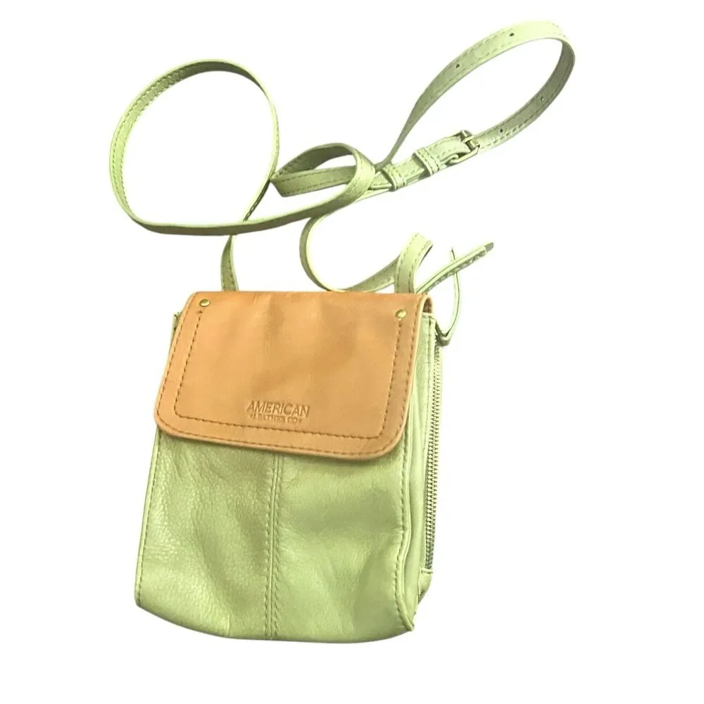 American Leather Co. Cleveland Mini Leather Green Crossbody Bag